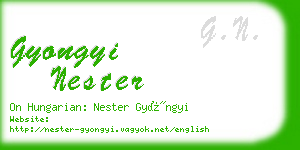 gyongyi nester business card